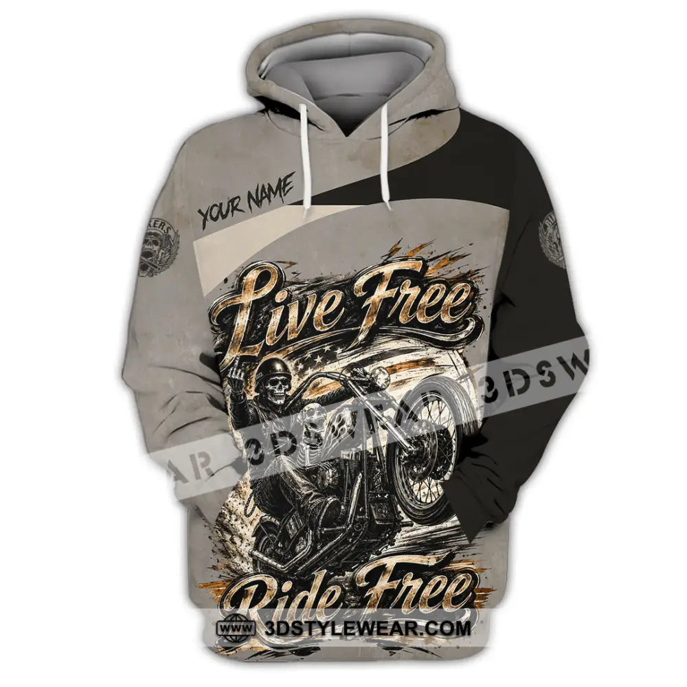 Unisex Shirt - Custom Live Free Ride Free Shirt - Hoodie / S - T-shirt