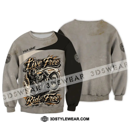 Unisex Shirt - Custom Live Free Ride Free Shirt - Long Sleeve / S - T-shirt