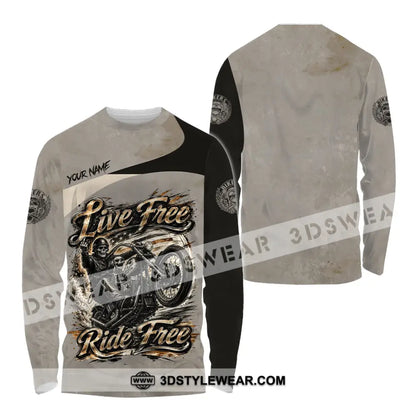 Unisex Shirt - Custom Live Free Ride Free Shirt - Long Sleeve Shirt / S - T-shirt