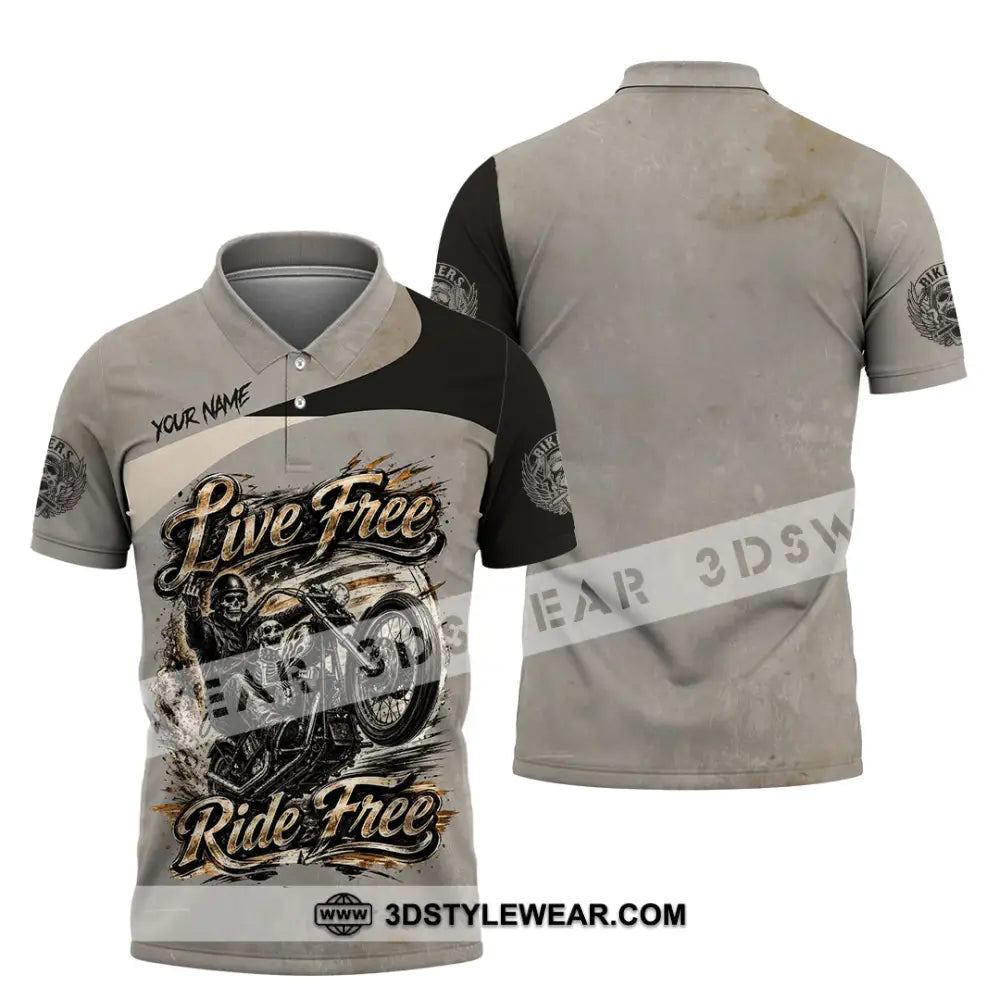 Unisex Shirt - Custom Live Free Ride Free Shirt - Polo Shirt / S - T-shirt