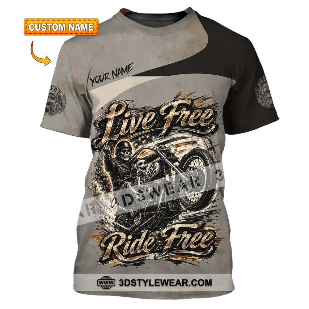 Unisex Shirt - Custom Live Free Ride Free Shirt - T-shirt