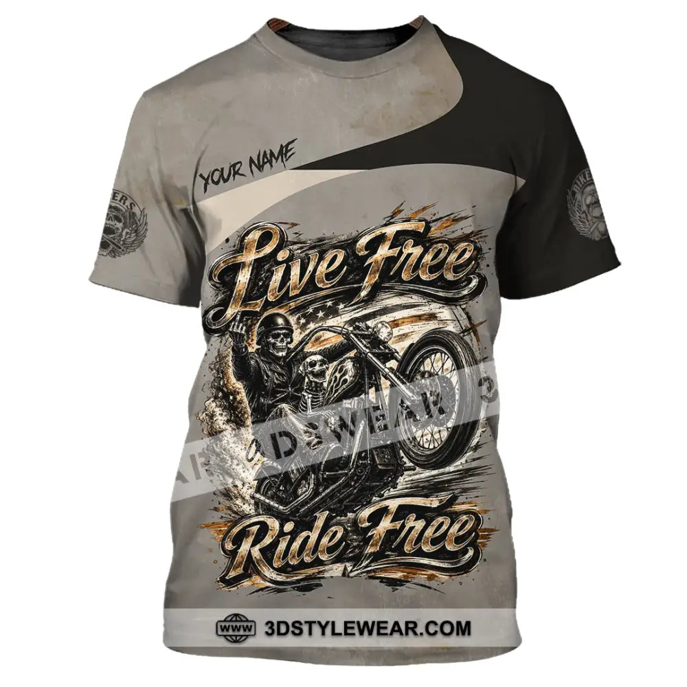Unisex Shirt - Custom Live Free Ride Free Shirt - T-Shirt / S - T-shirt