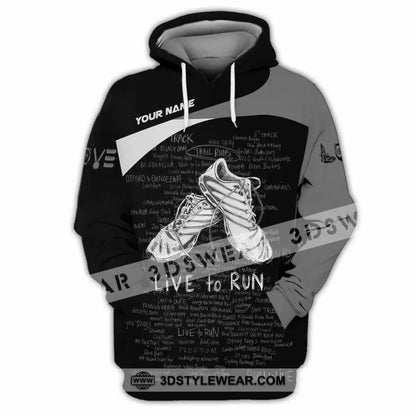 Unisex Shirt - Custom Live To Run 3D Shirt - Hoodie / S - T-shirt