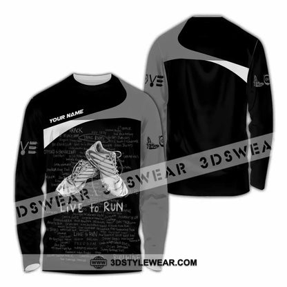 Unisex Shirt - Custom Live To Run 3D Shirt - Long Sleeve Shirt / S - T-shirt