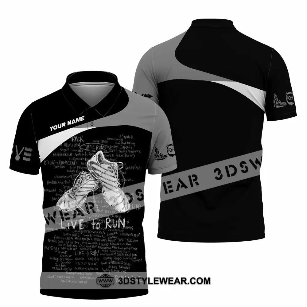 Unisex Shirt - Custom Live To Run 3D Shirt - Polo Shirt / S - T-shirt