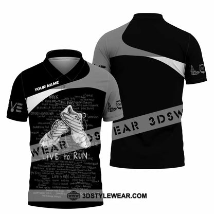 Unisex Shirt - Custom Live To Run 3D Shirt - Polo Shirt / S - T-shirt