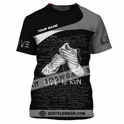 Unisex Shirt - Custom Live To Run 3D Shirt - T-Shirt / S - T-shirt