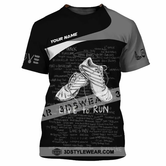 Unisex Shirt - Custom Live To Run 3D Shirt style option 2