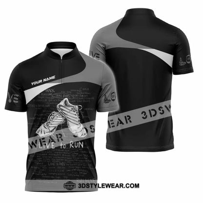 Unisex Shirt - Custom Live To Run 3D Shirt - Zipper Polo Shirt / S - T-shirt