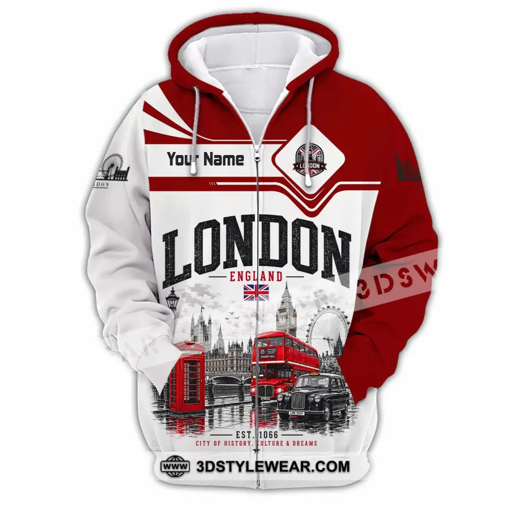 Unisex Shirt - Custom London Shirt - Zipper Hoodie / S - T-shirt