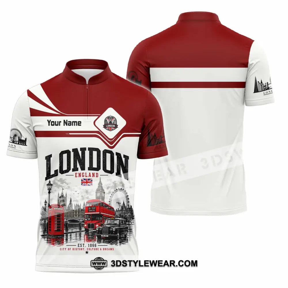 Unisex Shirt - Custom London Shirt - Zipper Polo Shirt / S - T-shirt