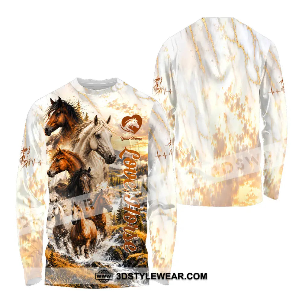 Unisex Shirt - Custom Love Horse Shirt - Long Sleeve Shirt / S - T-shirt