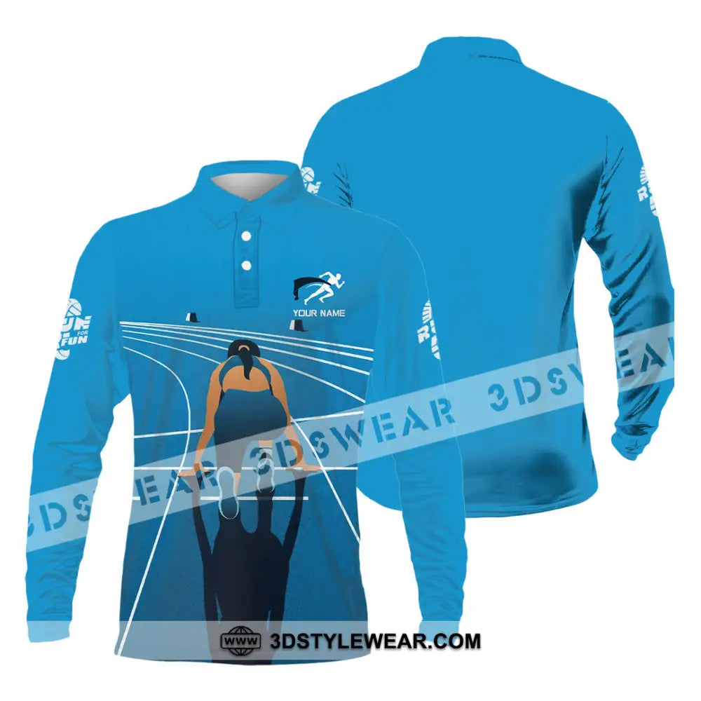 Unisex Shirt - Custom Love Running Sport Shirt - Long Sleeve Polo / S - T-shirt