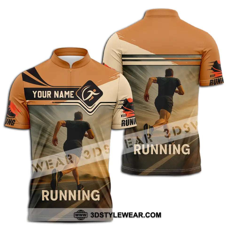 Unisex Shirt - Custom Love Running Shirt - Zipper Polo Shirt / S - T-shirt