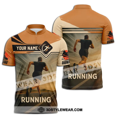 Unisex Shirt - Custom Love Running Shirt - Zipper Polo Shirt / S - T-shirt
