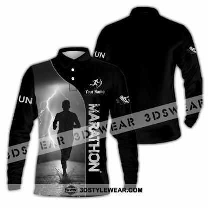 Unisex Shirt - Custom Marathon 3D Shirt - Long Sleeve Polo / S - T-shirt