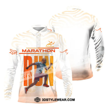 Unisex Shirt - Custom Marathon 3D Shirt - Long Sleeve Polo / S - T-shirt