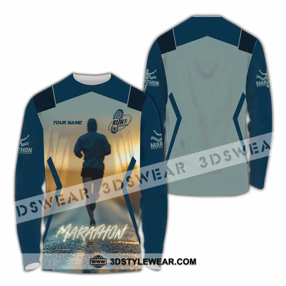 Unisex Shirt - Custom Marathon 3D Shirt - Long Sleeve Shirt / S - T-shirt