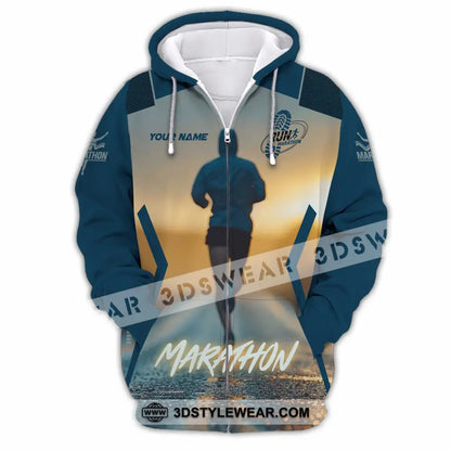 Unisex Shirt - Custom Marathon 3D Shirt - Zipper Hoodie / S - T-shirt