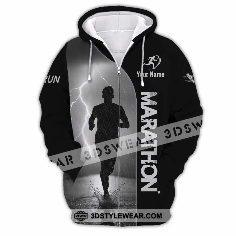 Unisex Shirt - Custom Marathon 3D Shirt - Zipper Hoodie / S - T-shirt