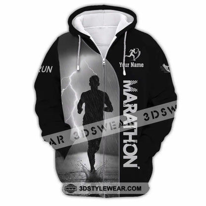 Unisex Shirt - Custom Marathon 3D Shirt - Zipper Hoodie / S - T-shirt