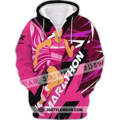 Unisex Shirt - Custom Marathon 3D Shirt - Zipper Hoodie / S - T-shirt
