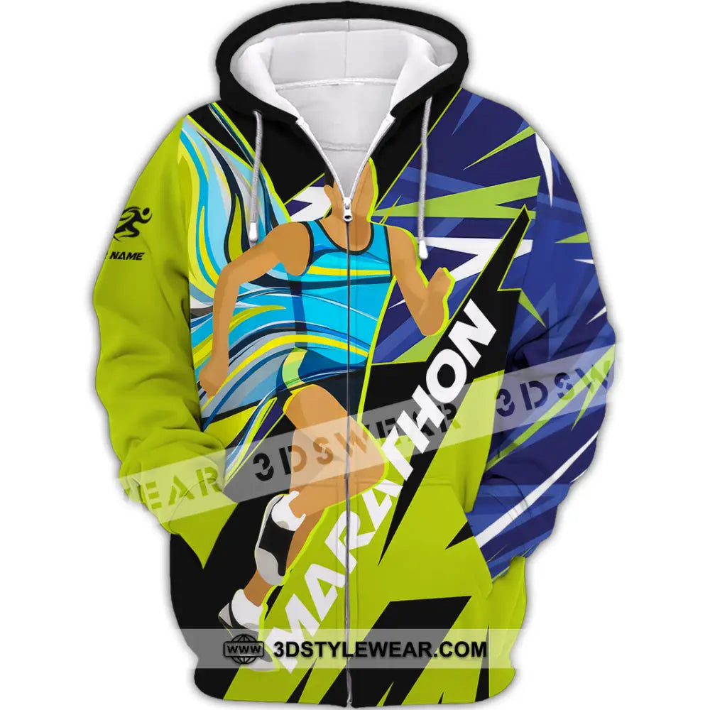 Unisex Shirt - Custom Marathon 3D Shirt - Zipper Hoodie / S - T-shirt
