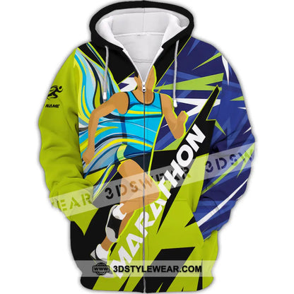 Unisex Shirt - Custom Marathon 3D Shirt - Zipper Hoodie / S - T-shirt
