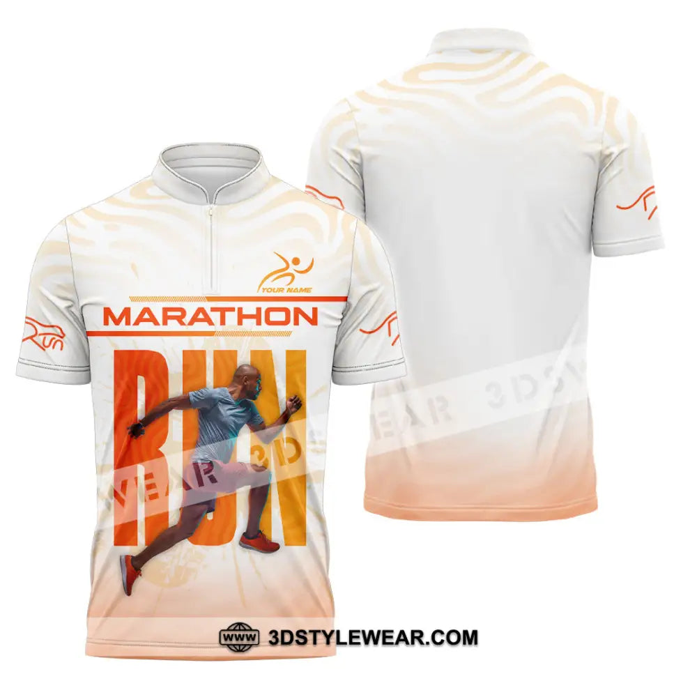 Unisex Shirt - Custom Marathon 3D Shirt - Zipper Polo Shirt / S - T-shirt