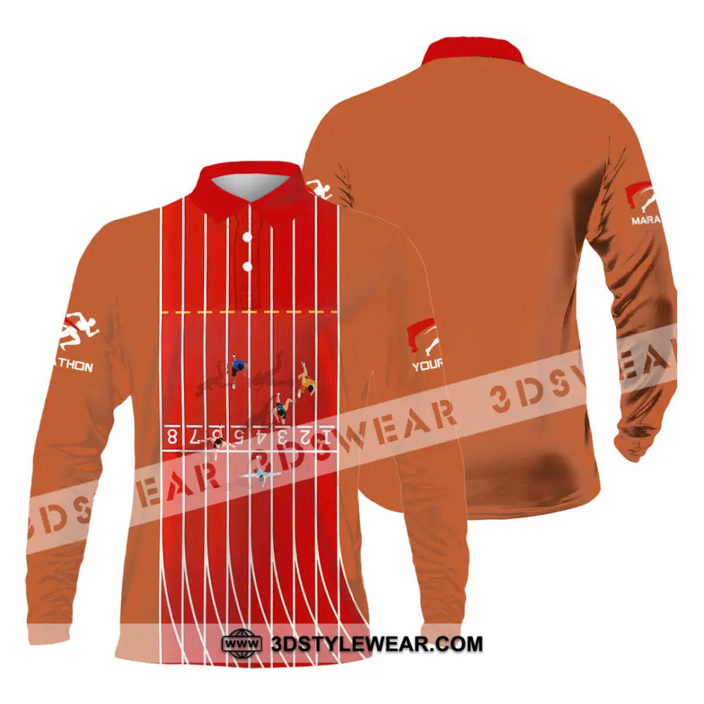 Unisex Shirt - Custom Marathon Running Lover Sport Shirt - Long Sleeve Polo / S - T-shirt