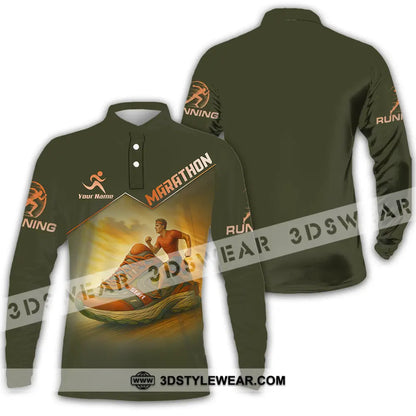 Unisex Shirt - Custom Marathon Running Lover Sport Shirt - Long Sleeve Polo / S - T-shirt