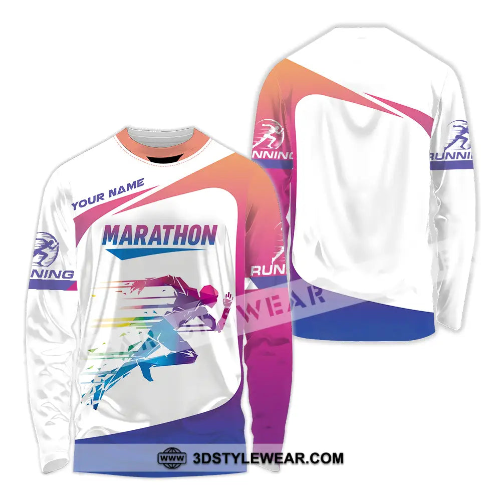 Unisex Shirt - Custom Marathon Running Lover Sport Shirt - Long Sleeve Shirt / S - T-shirt