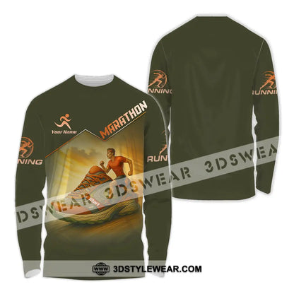 Unisex Shirt - Custom Marathon Running Lover Sport Shirt - Long Sleeve Shirt / S - T-shirt