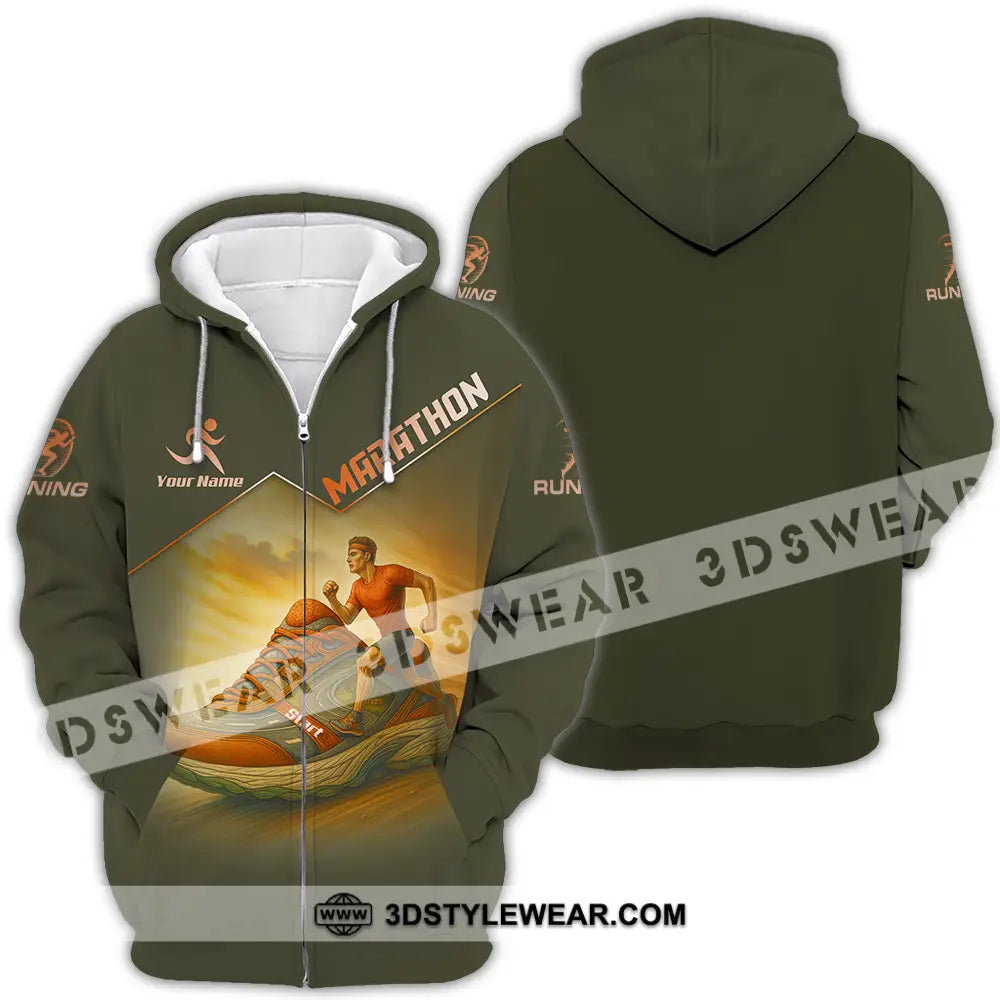 Unisex Shirt - Custom Marathon Running Lover Sport Shirt - Zipper Hoodie / S - T-shirt