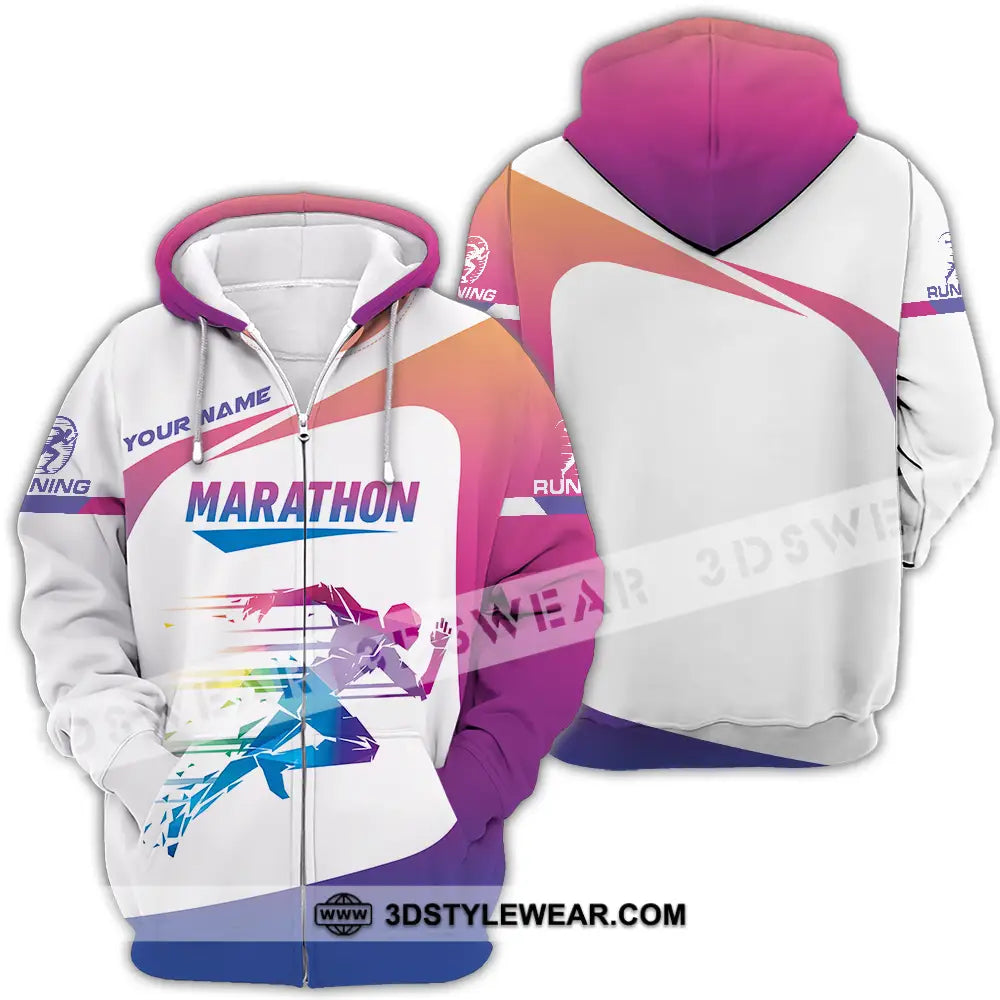 Unisex Shirt - Custom Marathon Running Lover Sport Shirt - Zipper Hoodie / S - T-shirt