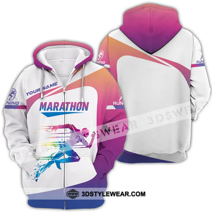 Unisex Shirt - Custom Marathon Running Lover Sport Shirt - Zipper Hoodie / S - T-shirt