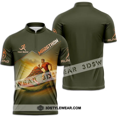 Unisex Shirt - Custom Marathon Running Lover Sport Shirt - Zipper Polo Shirt / S - T-shirt