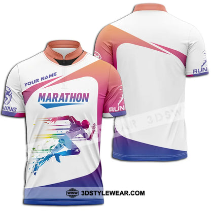 Unisex Shirt - Custom Marathon Running Lover Sport Shirt - Zipper Polo Shirt / S - T-shirt