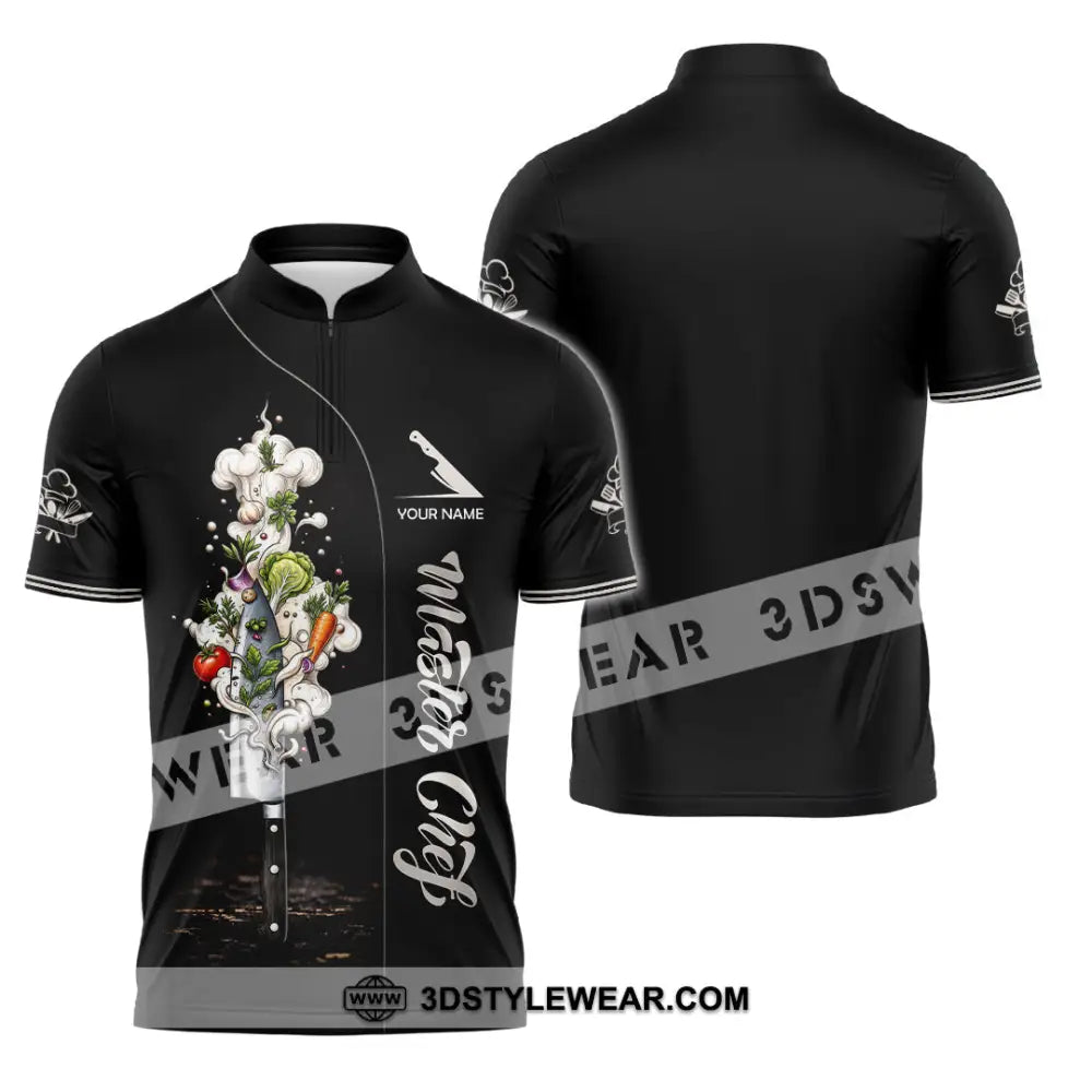 Unisex Shirt - Custom Master Chef Shirt - Zipper Polo Shirt / S - T-shirt