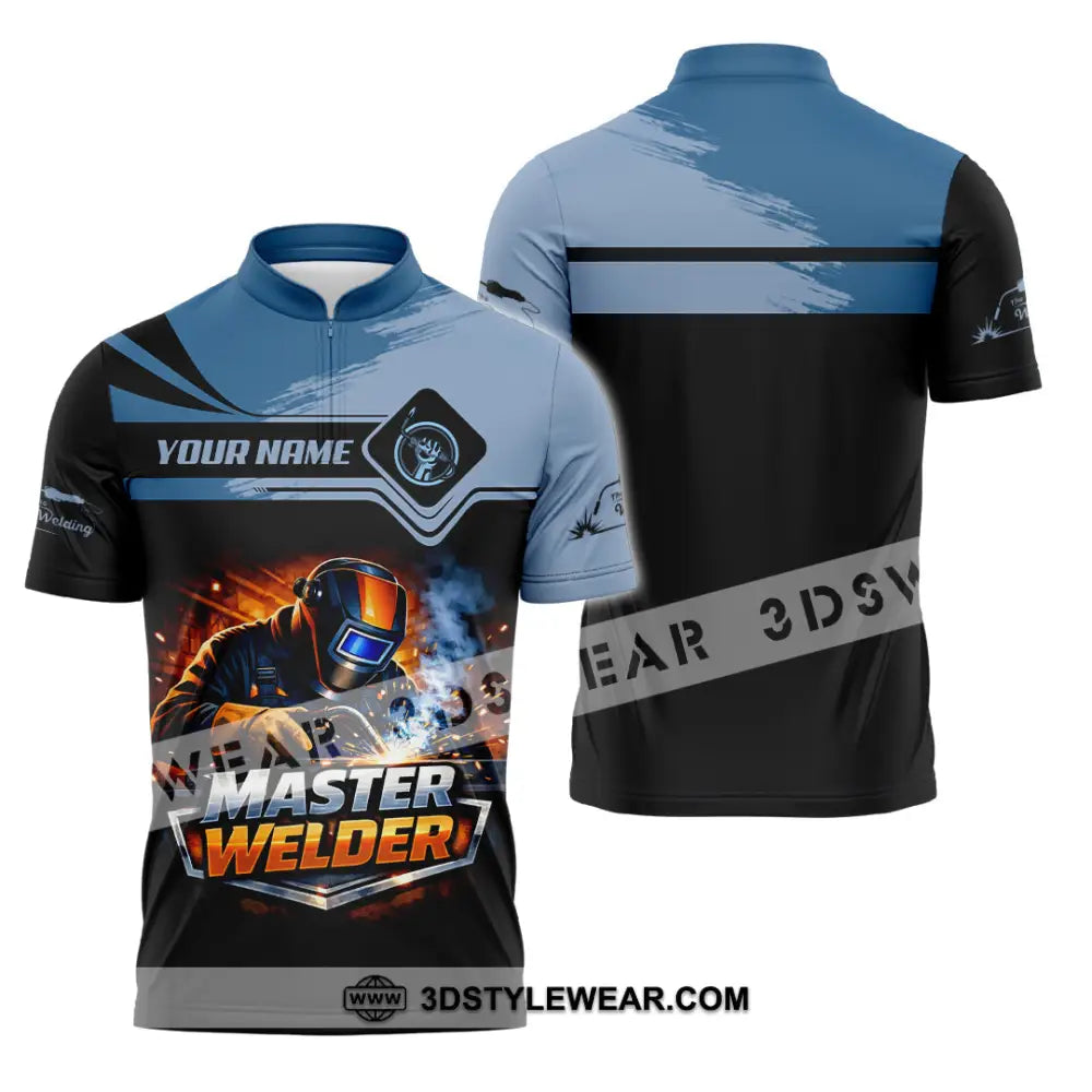 Unisex Shirt - Custom Master Welder Shirt - Zipper Polo Shirt / S - T-shirt