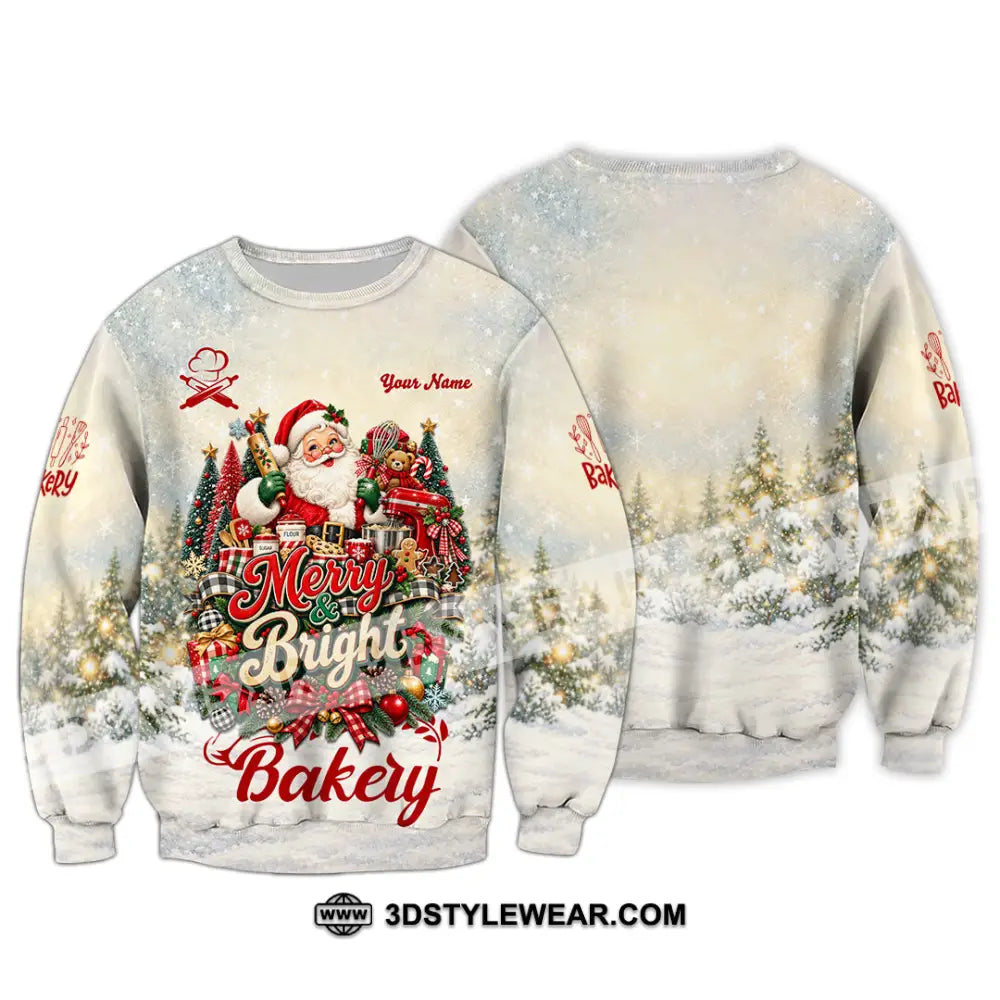 Unisex Shirt - Custom Merry Bright Bakery Shirt - Long Sleeve / S - T-shirt