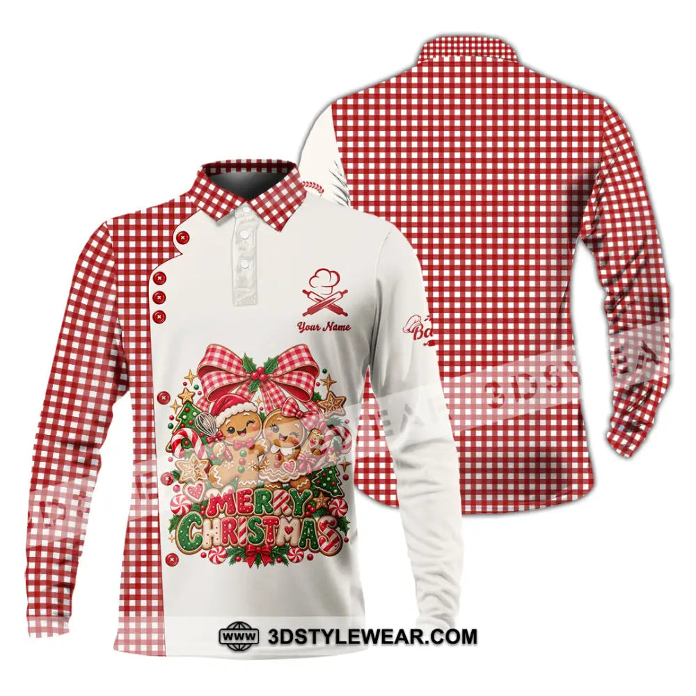Unisex Shirt - Custom Merry Christmas Shirt - Long Sleeve Polo / S - T-shirt