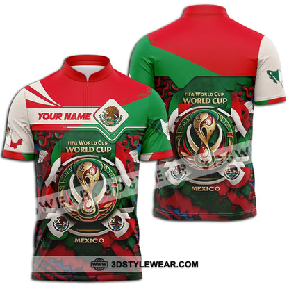 Unisex Shirt - Custom Mexico Fifa Club World Cup 2026 3D Shirt Zipper Polo Shirt / S T-shirt