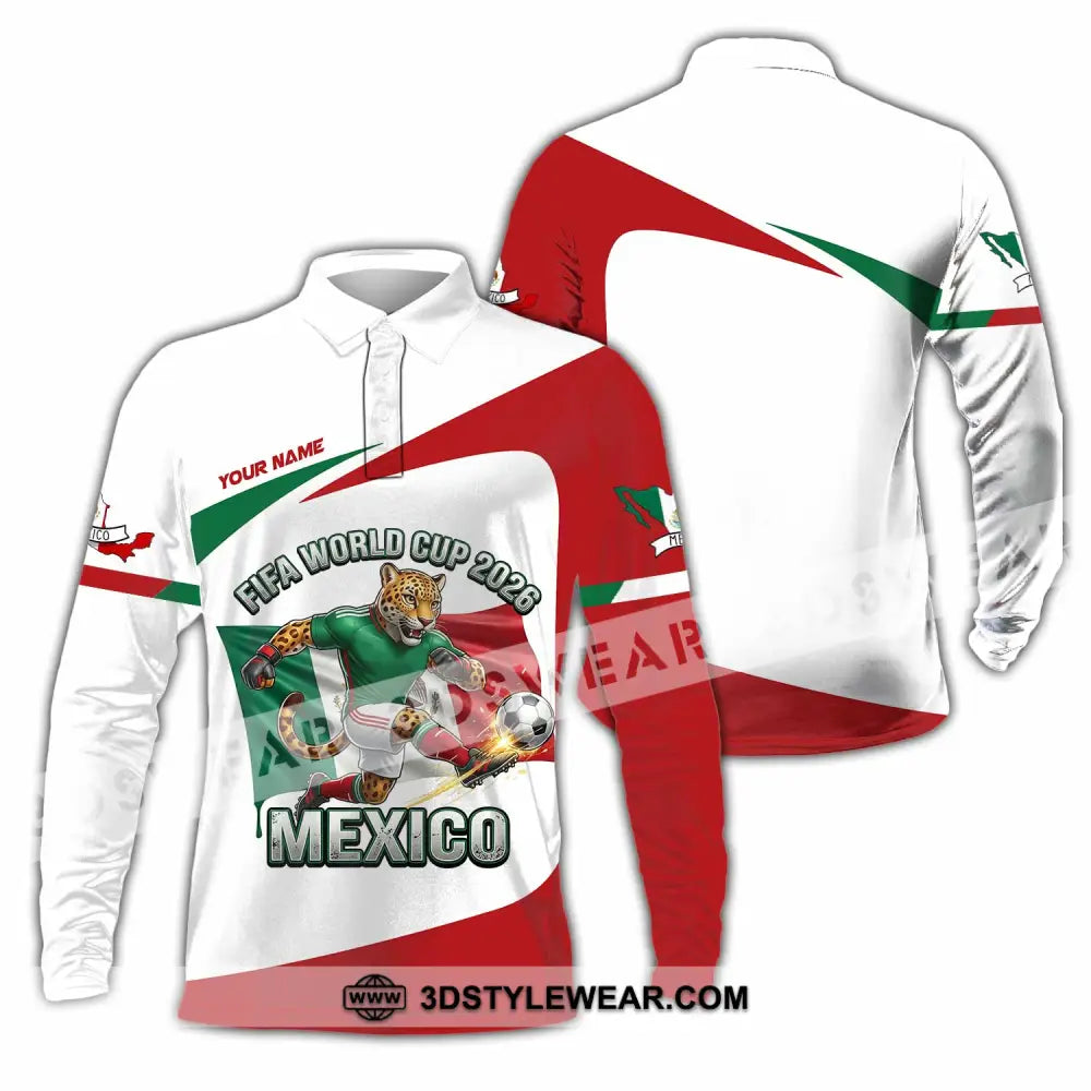 Unisex Shirt - Custom Mexico Fifa World Cup 2026 3D Shirt Long Sleeve Polo / S T-shirt