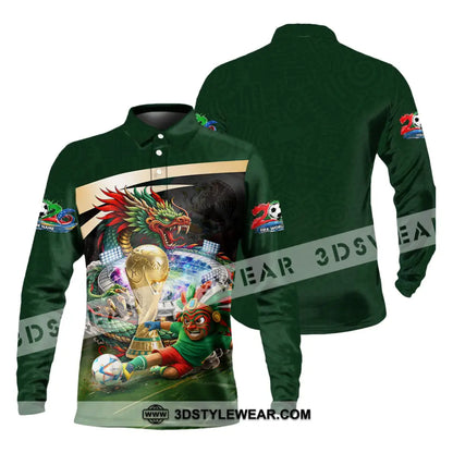 Unisex Shirt - Custom Mexico FIFA World Cup 2026 3D Shirt Long Sleeve Polo / S T-shirt