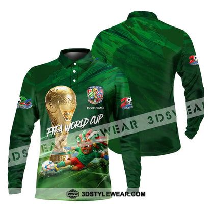 Unisex Shirt - Custom Mexico FIFA World Cup 2026 3D Shirt Long Sleeve Polo / S T-shirt