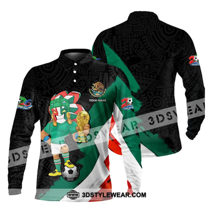 Unisex Shirt - Custom Mexico FIFA World Cup 2026 3D Shirt Long Sleeve Polo / S T-shirt