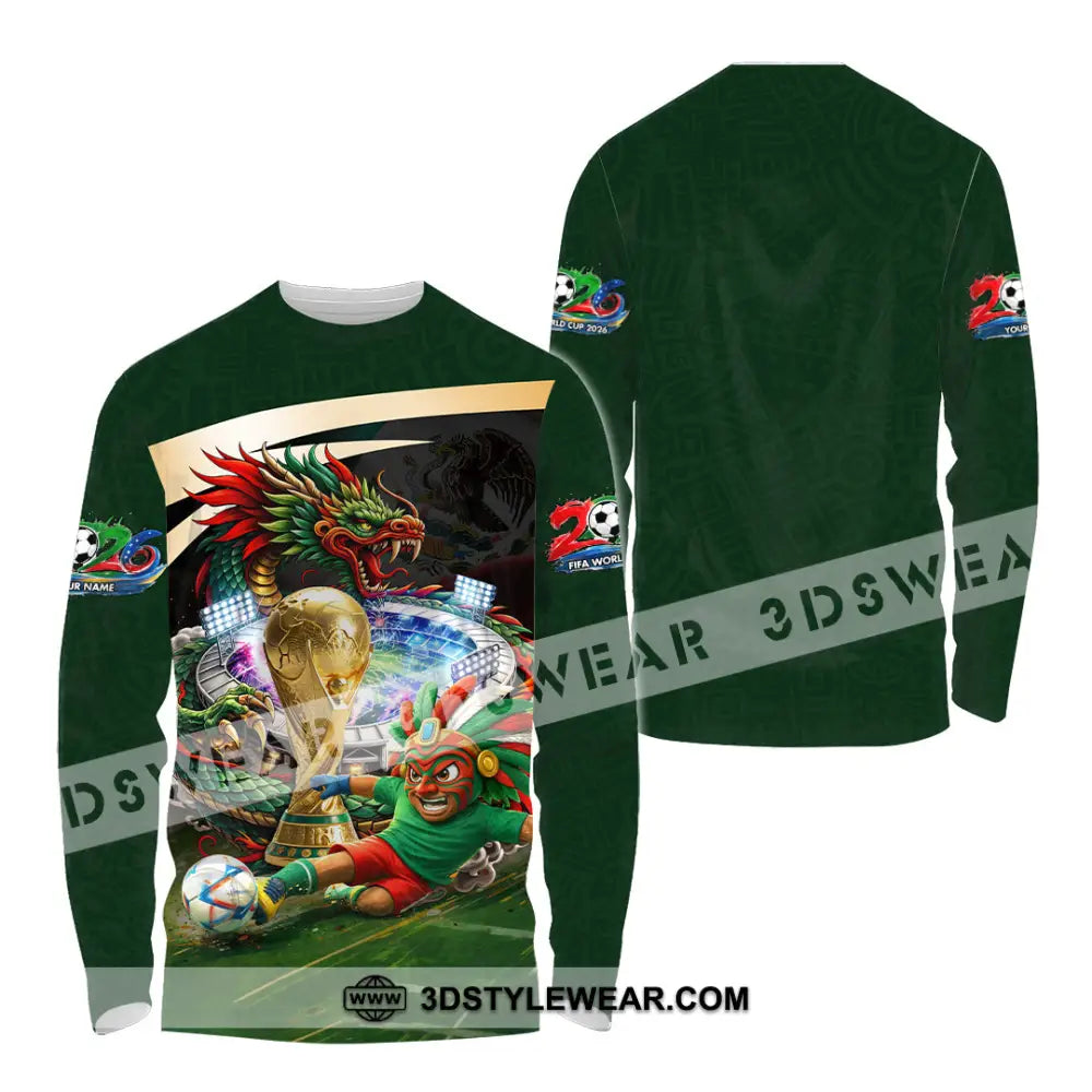 Unisex Shirt - Custom Mexico FIFA World Cup 2026 3D Shirt Long Sleeve Shirt / S T-shirt