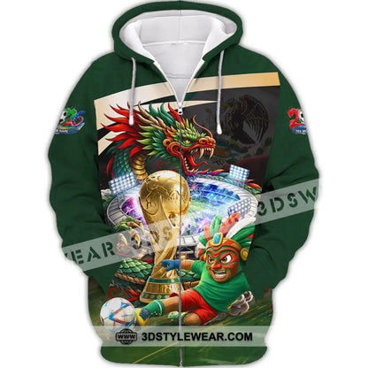 Unisex Shirt - Custom Mexico FIFA World Cup 2026 3D Shirt Zipper Hoodie / S T-shirt