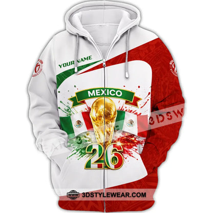 Unisex Shirt - Custom Mexico Fifa World Cup 2026 3D Shirt Zipper Hoodie / S T-shirt